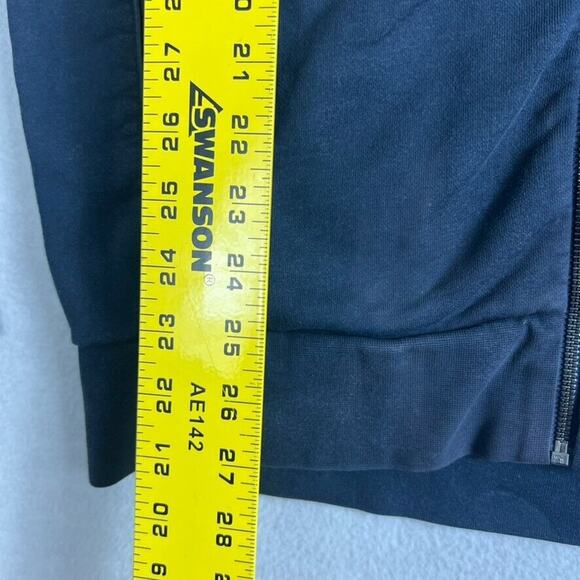 Hugo Boss Hoodie Sweater Jacket Mens medium Blue Full Zip Boss Logo - Picture 9 of 16